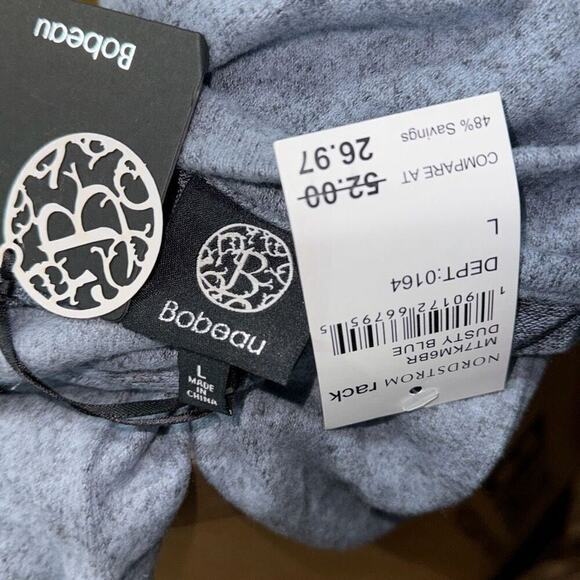 Bobeau Blue Long Sleeve Blouse with Black Ties | Sz L, NWT - Picture 7 of 7